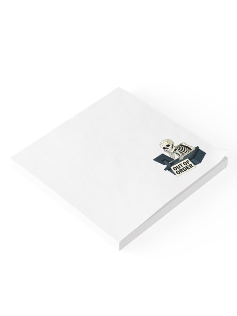 Out of Order Skeleton Work Humor Post-it Note Pads, Funny Office Sticky Notes